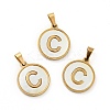 PVD Vacuum Plating 304 Stainless Steel with White Shell Pendants STAS-G268-01C-G-1