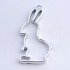 Alloy Bunny Open Back Bezel Pendants X-PALLOY-S047-41B-FF-2