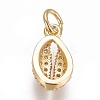 Brass Micro Pave Cubic Zirconia Charms X-ZIRC-E145-80G-2