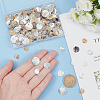 240Pcs 3 Styles Natural Akoya Shell Flat Round Charms BSHE-PH0001-35-3