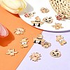 14Pcs 7 Styles Halloween Theme Rack Plating Luminous Alloy Enamel Pendants ENAM-FS0002-10G-10