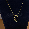 304 Stainless Steel Heart with Initial Pendant Necklaces for Women FS-WG4DC9E-23-1