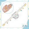 3Pcs Aluminium Paperclip Chains Bag Extender Chains HJEW-NB00277-2