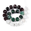 Natural Fuchsite & Garnet & White Moonstone Beads Strands G-T144-20B-01-2