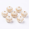 Unfinished Natural Wood European Beads WOOD-S057-018B-1