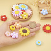 19Pcs 19 Styles Flower Food Grade Eco-Friendly Silicone Focal Beads SIL-BT0001-05-6