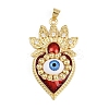 Brass Micro Pave Cubic Zirconia Enamel Pendants KK-L244-05G-01-1