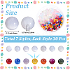 210Pcs 7 Colors Transparent Resin UV Reactive Beads RESI-PA0001-40A-2