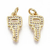 Brass Micro Pave Clear Cubic Zirconia Pendants ZIRC-S067-153-NF-1