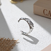925 Sterling Silver Cuff Rings for Women RJEW-H257-01S-1