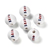 Natural Wood European Beads WOOD-S059-01F-1