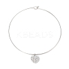 Brass with ABS Imitation Pearl Charm Necklace BJEW-Q350-05C-P-1