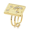 Ion Plating(IP) 304 Stainless Steel Open Cuff Ring for Women RJEW-F166-03G-02-1