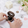 Oval Wood Wedding Ring Storage Boxes with Velvet Inside CON-WH0107-32-3