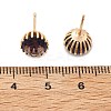 Flat Round Brass Glass Stud Earrings EJEW-G428-01G-5
