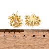 Flower Brass Clear Cubic Zirconia Stud Earrings EJEW-R025-22G-5