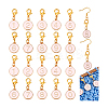 20Pcs 10 Styles Alloy Enamel Pendant Locking Stitch Markers HJEW-PH02083-6