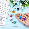 7Pcs 7 Colors Dice Acrylic Charms Ceiling Fan Pull Chain Extenders HJEW-DC00015-3