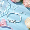 Flat Round Natural Pearl & Polyester Cord Braided Bracelets BJEW-JB10422-2