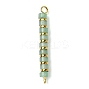 Natural Green Aventurine & Electroplated Synthetic Non-magnetic Hematite Heishi Connector Charms PALLOY-JF03291-02-1