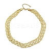 201 Stainless Steel Mesh Chain Necklaces NJEW-H085-01G-1