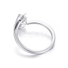 Rhodium Plated 925 Sterling Silver Cuff Rings STER-F048-10P-3