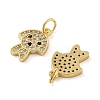 Brass Micro Pave Cubic Zirconia Pendants KK-C092-16G-2