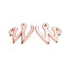 Rose Gold Plated Alloy Letter Pendants X-PALLOY-J718-01RG-W-1