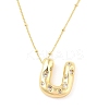 Brass Micro Pave Clear Cubic Zirconia Pendant Necklaces NJEW-Z038-01G-U-2