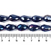 Opaque Solid Color Electroplate Glass Beads Strands EGLA-N013-P4mm-B03-4