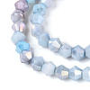 Ombre Effect Dyed Glass Beads Strands GLAA-T025-4mm-09H-3