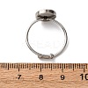 Adjustable 304 Stainless Steel Cuff Ring Components STAS-D372-08P-03-3
