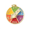 Brass Enamel Rotating Pendants KK-C110-05G-1