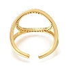 Rack Plating Brass Micro Pave Cubic Zirconia Open Cuff Rings for Women RJEW-M022-14G-3