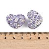 Heart Shaped Polymer Clay Rhinestone Beads CLAY-NH0002-01D-3