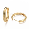 Brass Huggie Hoop Earrings EJEW-F260-01A-G-2