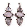 Natural Rose Quartz Pendants G-Q158-04-02-1