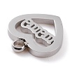 Non-Tarnish 304 Stainless Steel Charms STAS-Y002-03P-3