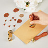 4Pcs 4 Styles Golden Tone Brass Wax Seal Stamp Head AJEW-CP0007-49A-04-3