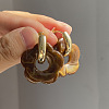 Flower Stainless Steel Acrylic Hoop Earrings FS-WGEB331-11-1
