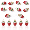 10Pcs Golden Plated Alloy Enamel Charms ENAM-YW0005-93-1