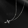 Cubic Zirconia Cross Pendant Necklace LS-ZV5438-2-2