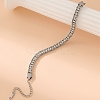 304 Stainless Steel Rhinestone Cup Chain Bracelets for Woman PW-WG34DD3-01-3