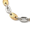 Ion Plating(IP) Two Tone 201 Stainless Steel Oval Link Chain Bracelet BJEW-B078-49GP-2