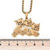 201 Stainless Steel Hollow Cute Cat Pendant Necklaces for Women NJEW-K283-38G-3