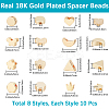 80Pcs 8 Styles Brass Beads KK-BBC0016-73-2