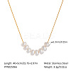Elegant Potato Natural Freshwater Pearl Cluster Necklaces with 304 Stainless Steel Chains for Women TC0594-8-1