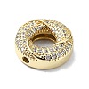 Rack Plating Brass Micro Pave Clear Cubic Zirconia Beads KK-U014-03G-2