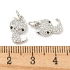 Rack Plating Brass Micro Pave Clear Cubic Zirconia Pendants KK-B093-02C-P-3