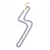 Enamel Ear of Wheat Link Chain Necklace NJEW-P220-02G-02-1